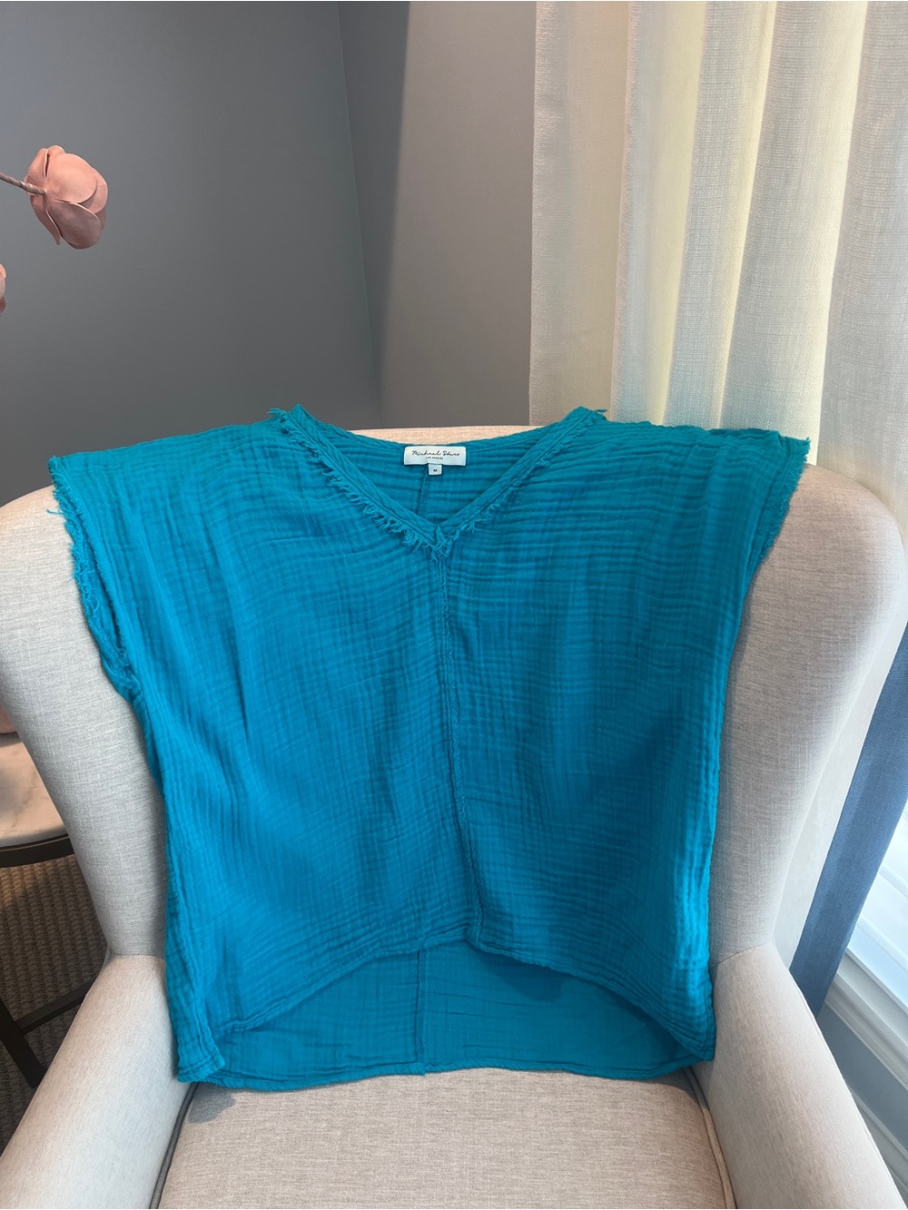 Michael Stars Drama Double Gauze V-NeckTop Size M